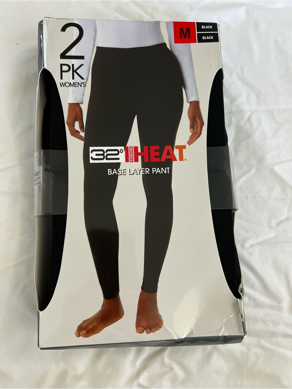 32 Degrees Women's Black Heat Base Layer Leggings - 2 Pack #121
